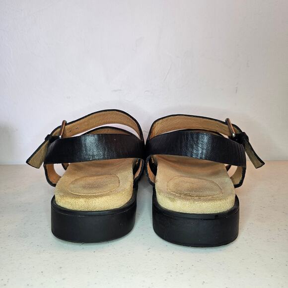 Madewell Addie Leather Platform Sandals Size 8.5 Black Strappy ND956 - Picture 2 of 7